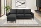 Monarch Specialties Inc. Black 85" Sofa Lounger and Reversible Chaise-1