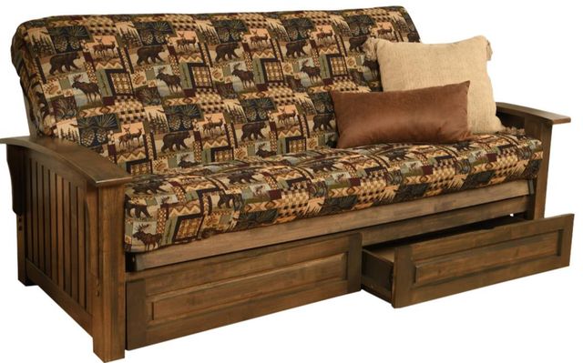 Kodiak Furniture Washington Peter's Cabin/Rustic Walnut Full Storage Futon with Mattress-0