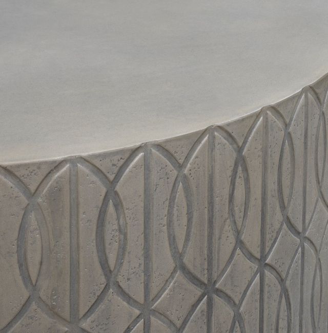 Sunset West Bazaar Trellis Aged Stone Glass Fiber Reinforced Concrete Outdoor Coffee Table-2