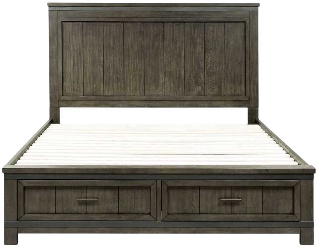 Liberty Furniture Thornwood Hills Rock Beaten Brown King 2-Sided Storage Panel Bed-2