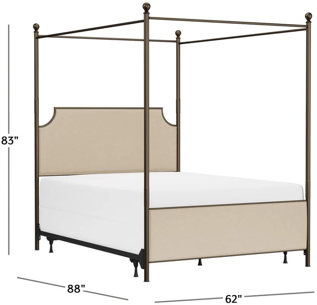 HH2 Home McArthur Beige/Bronze Queen Canopy Bed-2