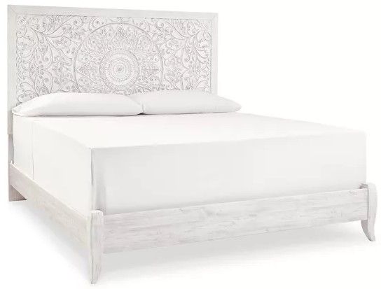 Signature Design by Ashley® Paxberry 2-Piece Whitewash King Panel Bed Set-1