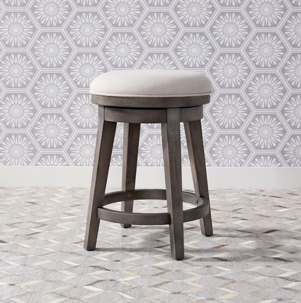 Liberty Furniture Modern Farmhouse Dusty Charcoal/Gray Console Swivel Stool-1