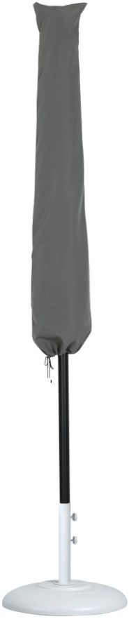 Meridian Furniture Amalfi Beige/Matte Black Aluminum Outdoor Patio Umbrella and Round Base-2
