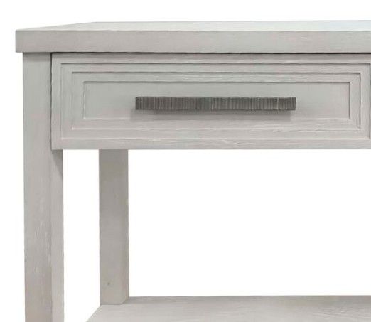 Elements International Avalanche Antique White Sofa Table-1