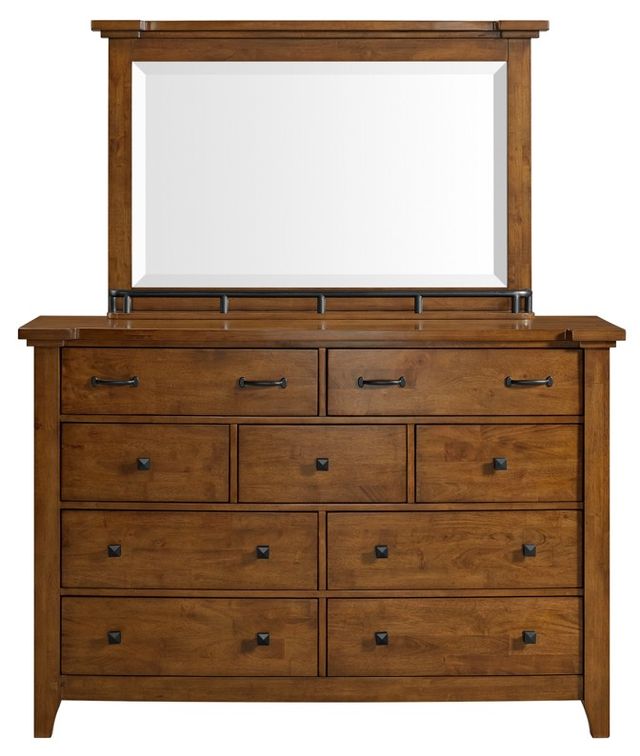 Elements International Gage Chestnut Dresser and Mirror-1