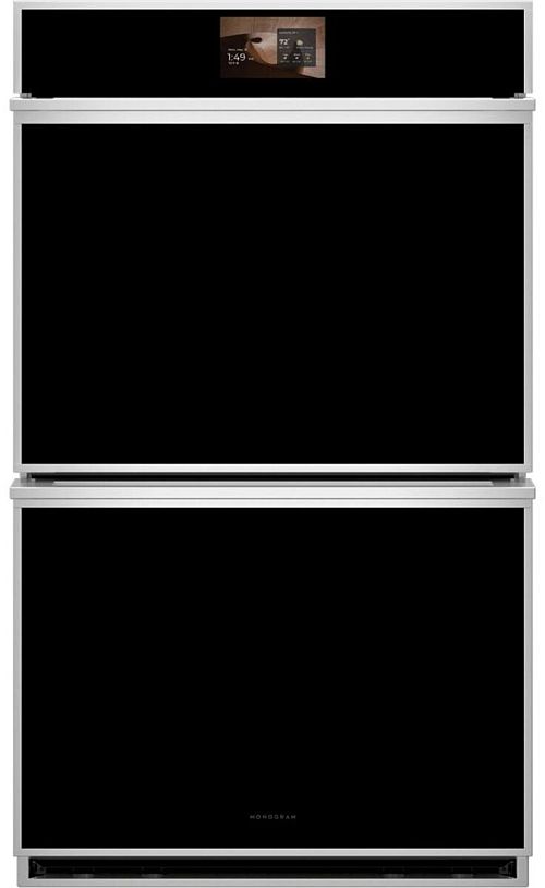 Monogram® Minimalist 30" Stainless Steel Double Electric Wall Oven-1