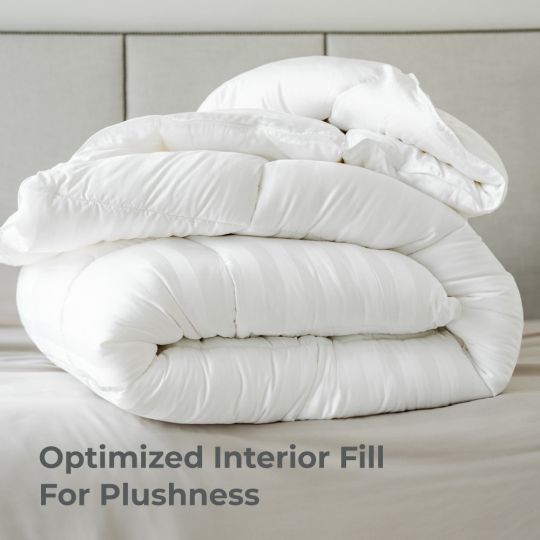 Cariloha White King/California King High-Loft Bamboo Duvet Comforter-4