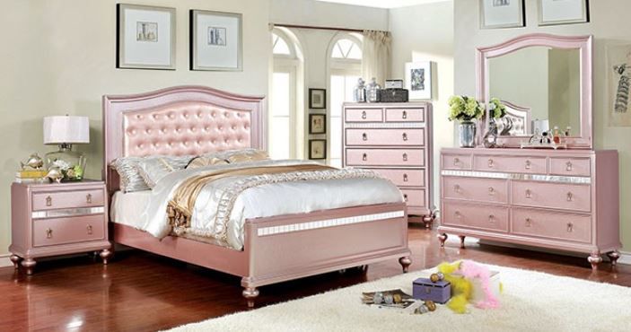 Furniture of America® Ariston Rose Gold 4-Piece Full Bedroom Set