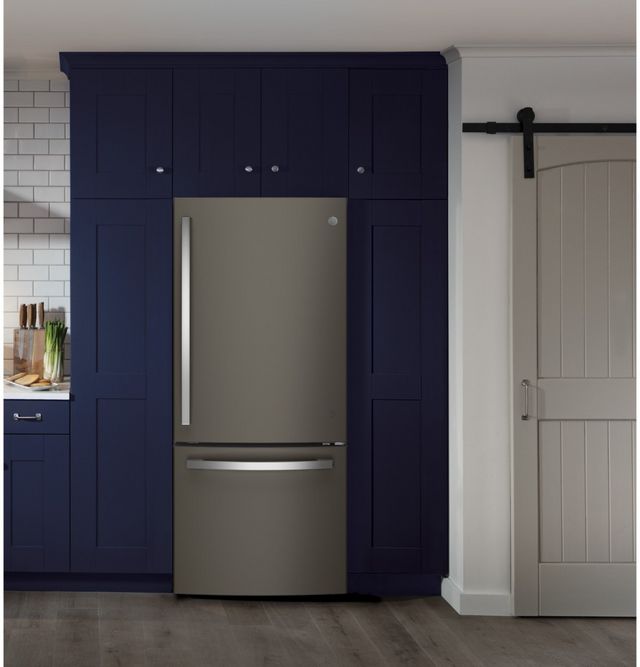 GE® 30 in. 21.0 Cu. Ft. Slate Bottom Freezer Refrigerator-6