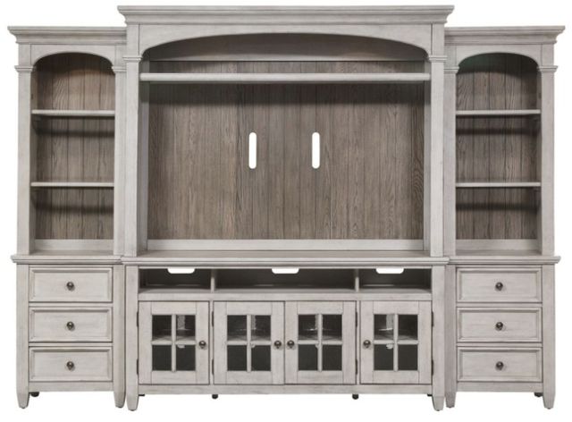 Liberty Furniture Heartland Antique White/Tobacco Entertainment Center with Piers-0
