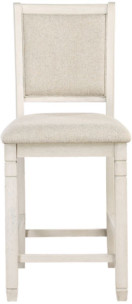 Mazin Furniture Asher Antique White/Beige Counter Chair-1