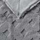 Olliix by Madison Park Claire Luxury Basketweave Grey Faux Fur Throw-2