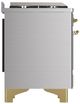 Ilve® Majestic III 60" Stainless Steel Pro Style Dual Fuel Liquid Propane Range with Solid Door and Brass Trim-4