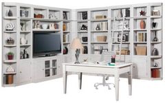 Parker House® Boca 13-Piece Cottage White L-Shaped Entertainment Wall with Desk
