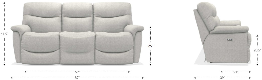 La-Z-Boy® James Walnut Leather Power Reclining Sofa with Headrest