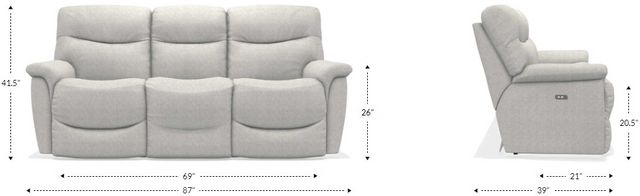La-Z-Boy® James Walnut Leather Power Reclining Sofa with Headrest and Lumbar-4