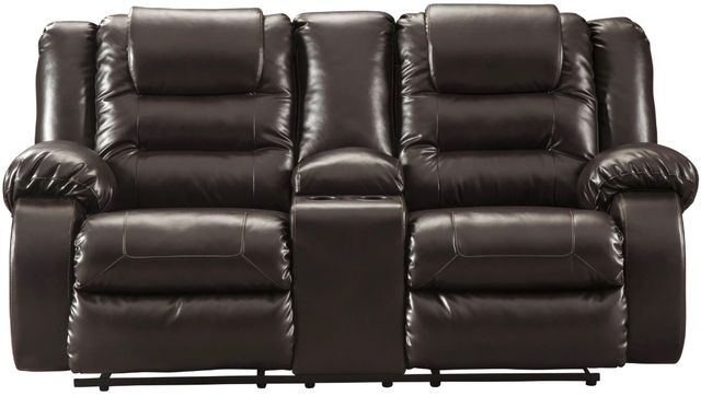 Signature Design by Ashley® Vacherie Chocolate Double Reclining Loveseat with Console-1