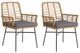 A & B Home 2-Piece Beige/Gray Rattan Outddor Patio Furniture Dining Arm Chair Set-0