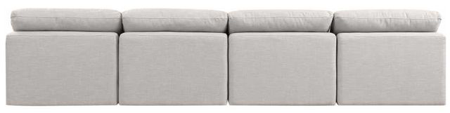 Meridian Furniture Indulge 4-Piece Cream Linen Armless Sectional-3