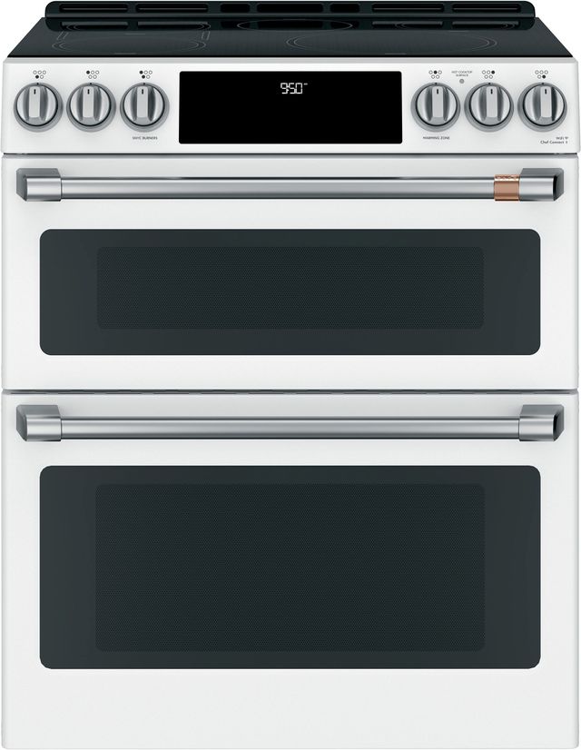 Café™ 30" Matte White Slide In Double Oven Induction Range-11