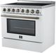 FORNO® Paolo Series Alta Qualita 36" White and Antique Brass Pro Style Electric Range -3