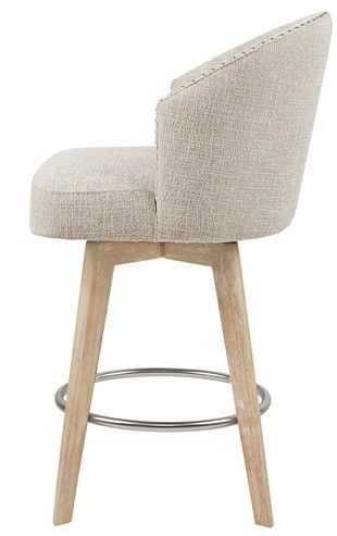 Olliix by Madison Park Onyx Cream Swivel Counter Stool-1