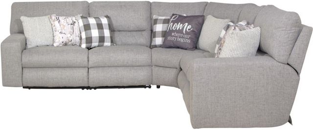 Catnapper® Rockport 5-Piece Gray Manual Reclining Curved Sectional-3