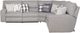 Catnapper® Rockport 5-Piece Gray Manual Reclining Curved Sectional-3
