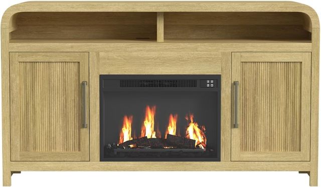 Elements International Ridgemont Natural Fireplace Cabinet-1