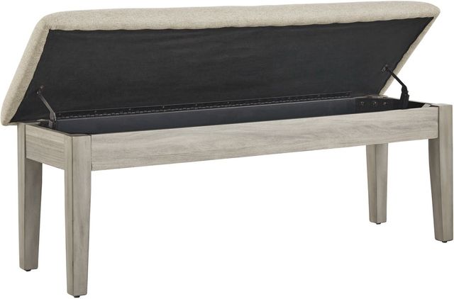 Signature Design by Ashley® Parellen Beige/Gray Upholstered Storage Bench-3