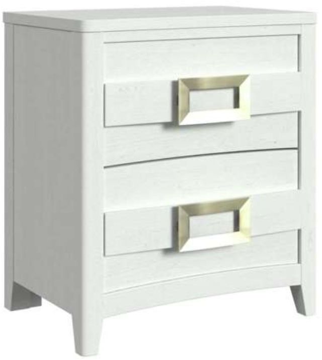 Elements International Tobias White Nightstand with USB-0