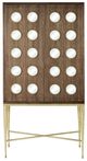 Currey & Company Colette Polished Brass/Tawny Brown Bar Cabinet-1