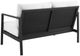 Linon Alora White/Black Aluminum/Fabric Outdoor Loveseat-4