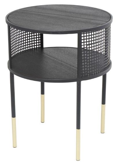 Deco Marche Black Geometric Open Grid  Accent Table-0