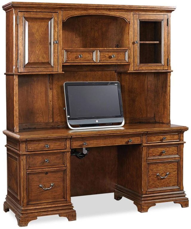 aspenhome® Hawthorne Carmel Brown 66" Credenza Hutch-1