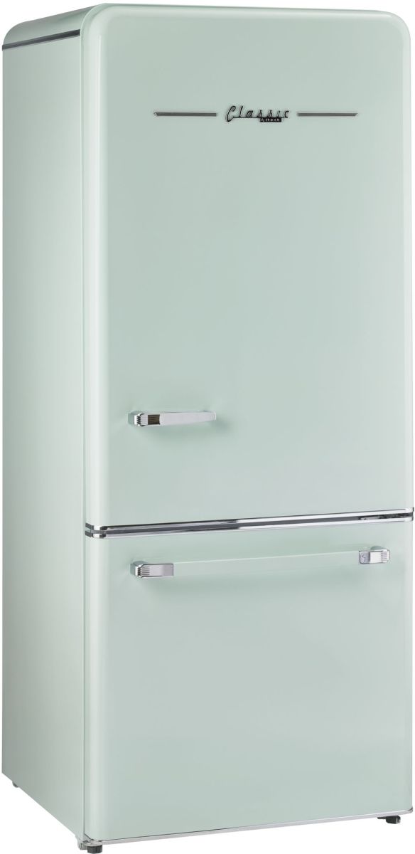 Unique® Appliances Classic Retro 30 in. 18 Cu. Ft. Summer Mint Green Bottom Freezer Refrigerator-3