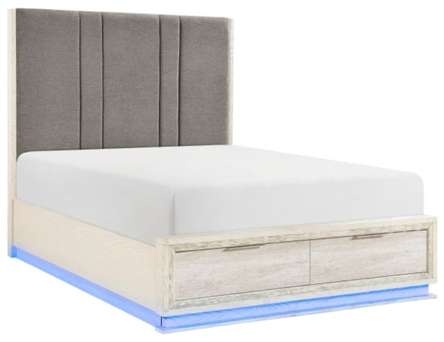 Homelegance® Noctis Beige/Gray California King Platform Bed with Footboard Storage-2