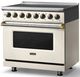Viking® 5 Series 36" Pure White Pro Style Induction Range with Brushed Brass Trim-2