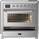 Ilve® Majestic III 36" Stainless Steel Pro Style Induction Range with Triple Glass Door and Chrome Trim-3