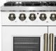 FORNO® Galiano Series Alta Qualita 36" White and Antique Brass Pro Style Dual Fuel Range-4