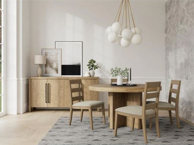 Riverside Furniture Davie Beige/Pale Oak Upholstered Seat Dining Side Chair-1