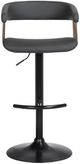 Armen Living Calista Black Upholstered Adjustable Bar Stool-1