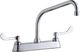 Elkay Chrome 8" Centerset Exposed Deck Faucet with 10" High Arc Spout and 4" Wristblade Handles-0
