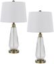 Cal® Lighting & Accessories Teardrop Style 2-Piece Antique Brass Table Lamp Set-0