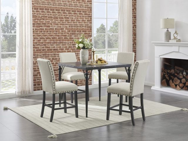 Signature Design by Ashley® Kreabindale 5-Piece Black/Brown Counter Height Dining Table Set-1