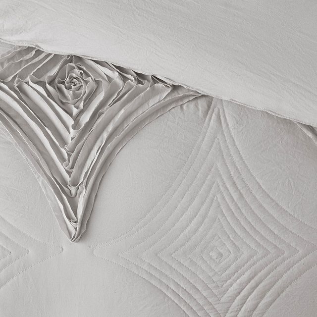 Olliix by Madison Park Colette 4 Piece Grey King/California King Comforter Set-1