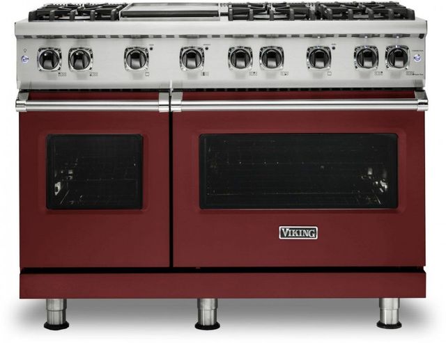 Viking® 5 Series 48" Reduction Red Pro Style Liquid Propane Range with 12" Griddle-0