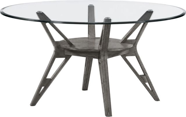 New Classic® Home Furnishings Kelsey Glass Top Dining Table with Gray Base-0
