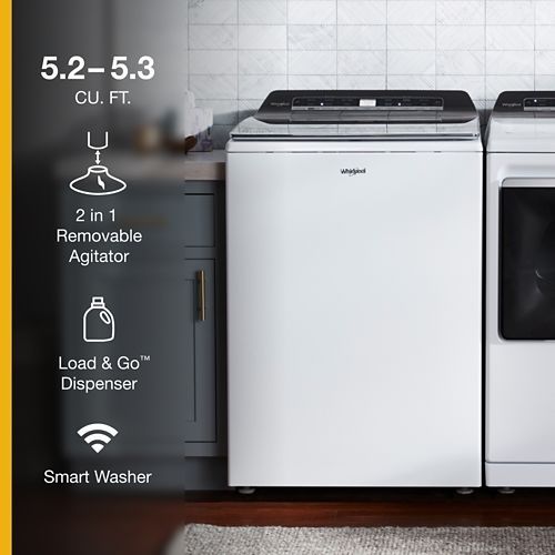 Whirlpool® 5.2 - 5.3 Cu. Ft. White Removable Agitator  Top Load Washer-4